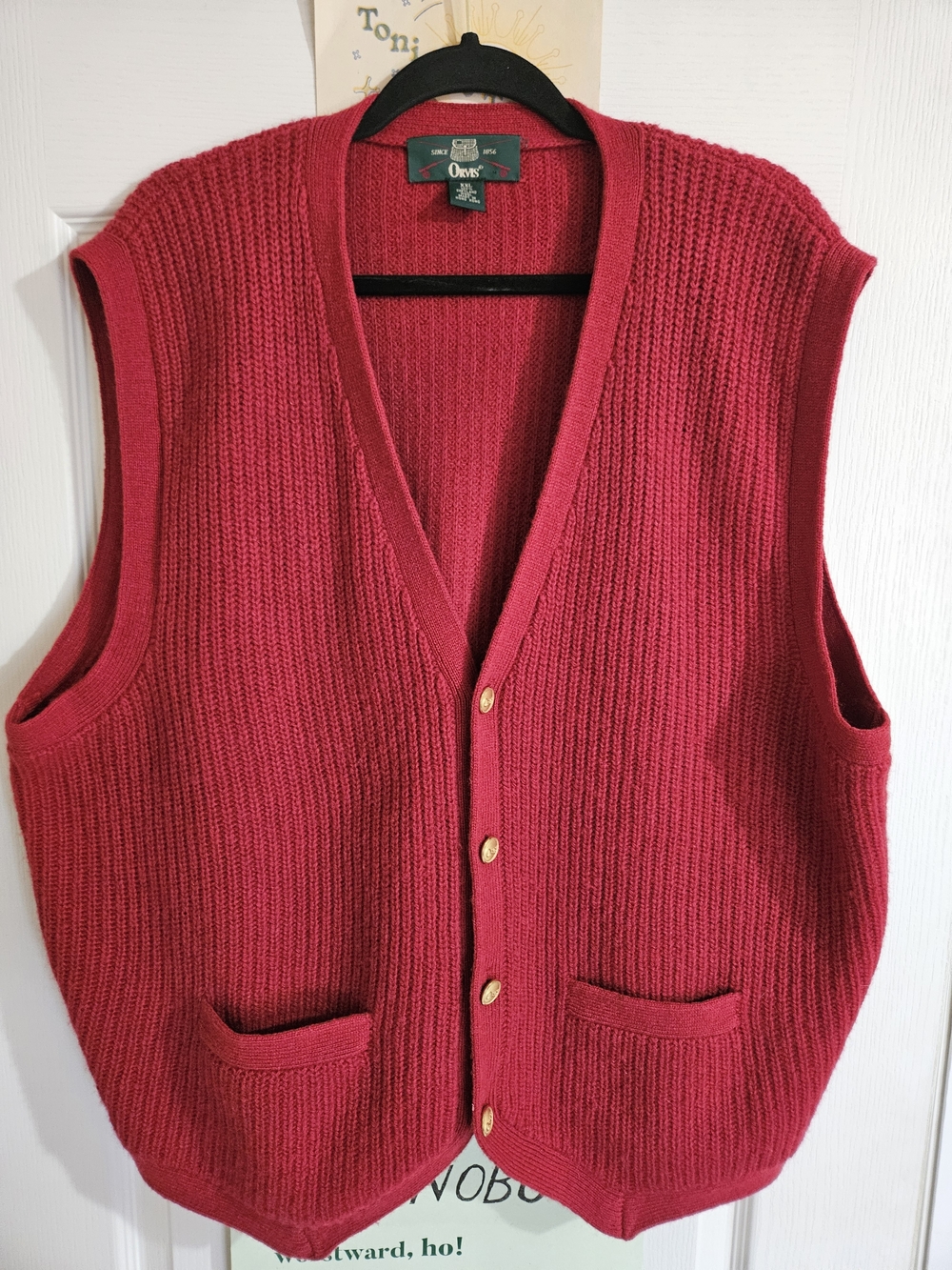 Vintage Orvis Men's XXL Sweater Vest 100% Shetland Wool